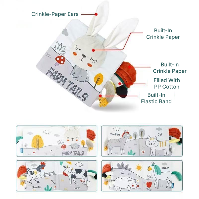 Sensori™ Kids Cognitive Crinkle Cloth Book