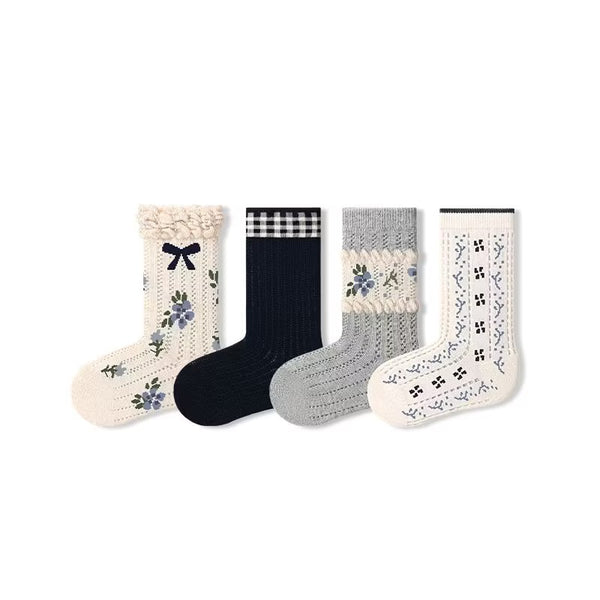Chaussettes Sensori™ Motifs fleurs rétro et nœuds