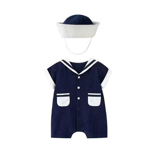 Ensemble barboteuse et chapeaux de soleil Sensori™ Retro style marin